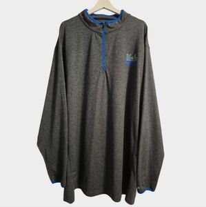 UCLA Bruins Colosseum Quarter-Zip Pullover Mock Shirt Men's 3XLT Charcoal Blue